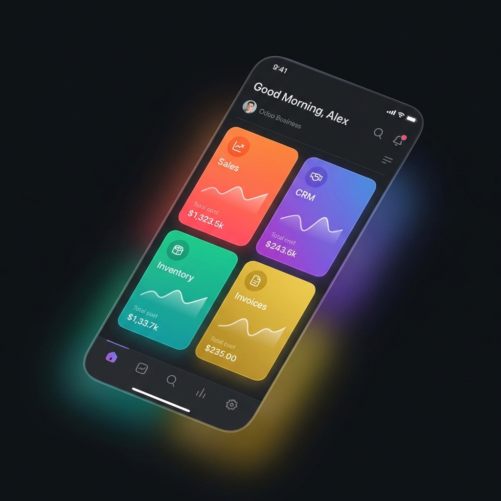 Odoo Anywhere App Mockup
